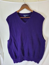 Polo Ralph Lauren Golf Sweater Vest XXL Purple Cotton V-Neck