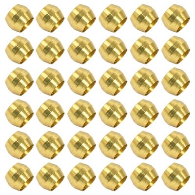 50 Pcs Brass Compression Fitting Ferrule Sleeve, 5/32 Tube OD Brass Compressi...