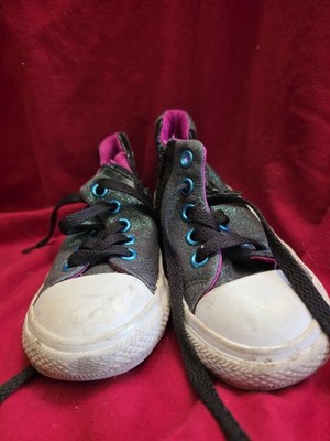 Converse Chuck Taylor All Star High Top Toddler Size 8 Black Glittery