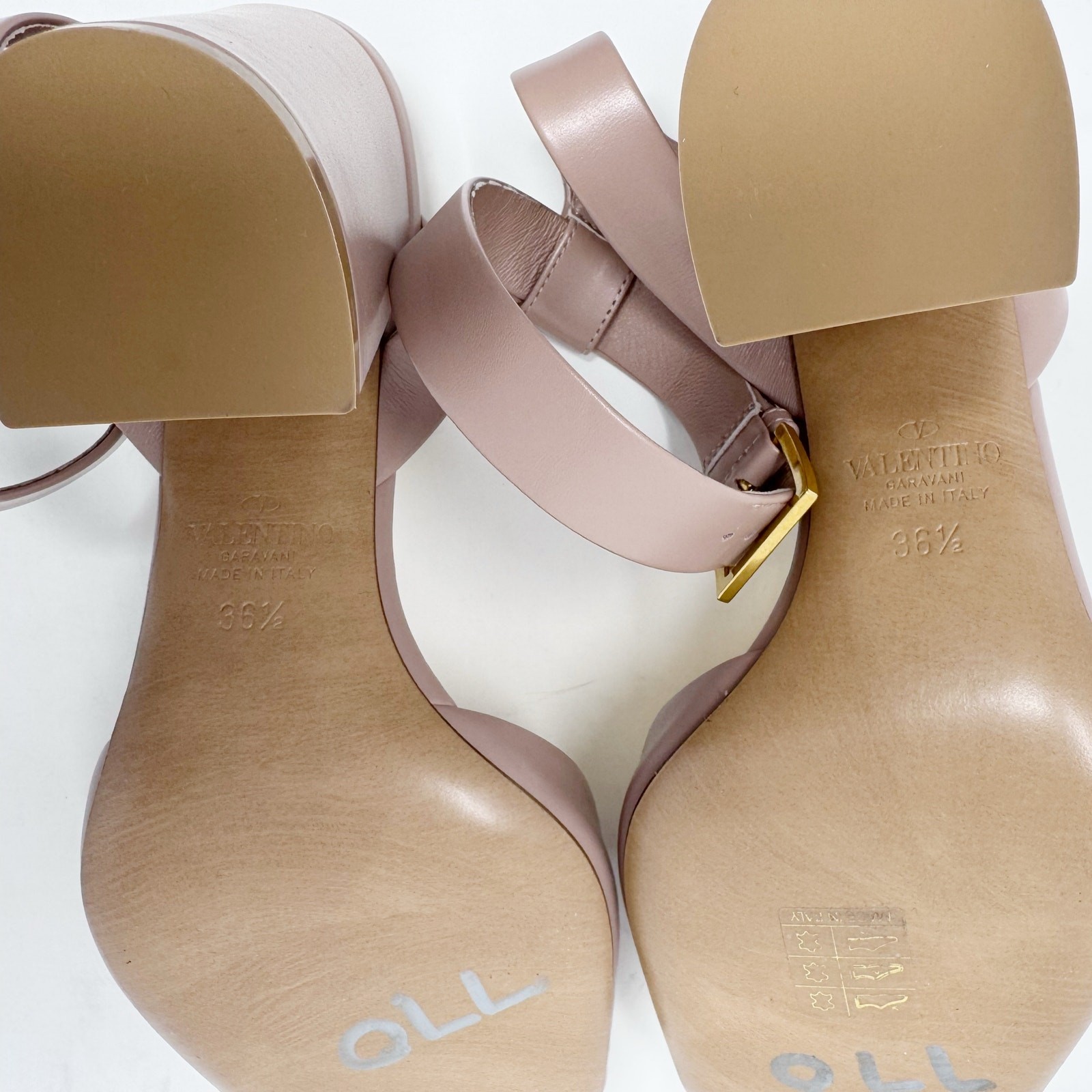 Valentino Garavani One Stud Block Heel Sandals Pink Leather Heels EU 36.5 thumbnail 9