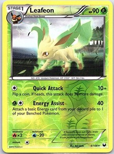 Leafeon 6/108 Reverse Holo Dark Explorers - Pokemon Card - NM