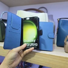 Galaxy S26 Plus Handmade Genuine Leather Diary Case, Blue Official