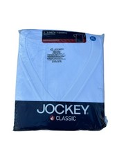 Jockey Classic Men  s V-Neck T-Shirts 3-Pack White Size XL NWT 100 Cotton