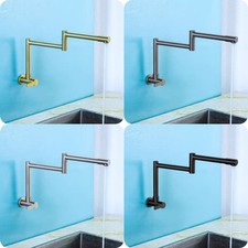 SUS Extra Long Pot Filler Faucet Wall Mount Kitchen Single Hole Cold Swivel Tap