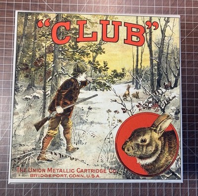 Reproduction of a  Rare UMC Rabbit 100 Christmas Shotgun Shell Box