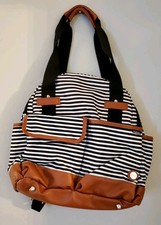 iPack Baby Backpack Diaper Bag Black, White Brown In Great Shape