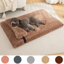 Warm Calming Dog Bed with Pillow Fluffy Plush Dog Mat for Dog