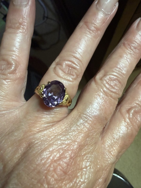 Vintage Antique 18k color Change Sapphire Sz 7.25