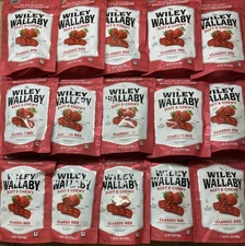 15 BAGS Wiley Wallaby Australian Style Classic Red Gourmet Licorice 7oz Candy
