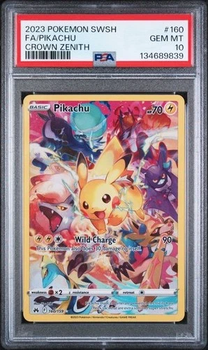 PSA 10 Pikachu 160/159 Crown Zenith Secret Rare Holo