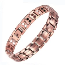 Pulsera magnética de cobre puro para hombres y mujeres Energy Arthritis Pain Va!