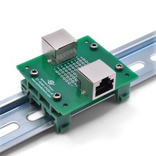 RJ45 8P8C Ethernet Pass-Through Breakout Board DIN Rail Mount ST-RJ45-PASS-R-DIN