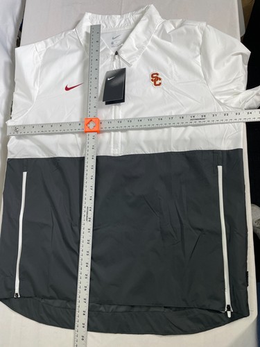Chaqueta cortavientos USC Trojans NCAA Nike Coach negra/blanca para hombre GRANDE NUEVA CON ETIQUETAS - Imagen 16 de 16