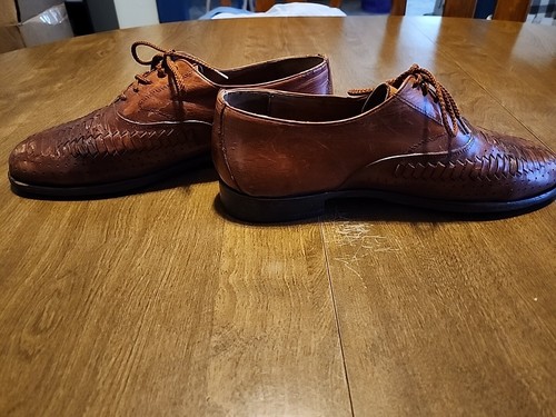 Cole Haan Men's Woven Brown Leather Dress Shoes Oxford Size 10.5 - Picture 3 of 11