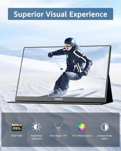 Yodoit Portable Monitor 17.3" SRGB FHD Screen IPS Display For PC Laptop MacBook - Bild 5 von 7