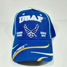 US AIR FORCE HAT USAF WING DEFENDING FREEDOM SINCE 1947 BALL CAP BLUE Official