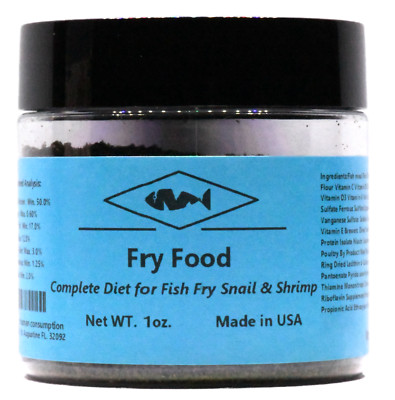 Fish Fry Food  High Protein Powder for Live Baby Tropical Fish, Shrimp & Snails