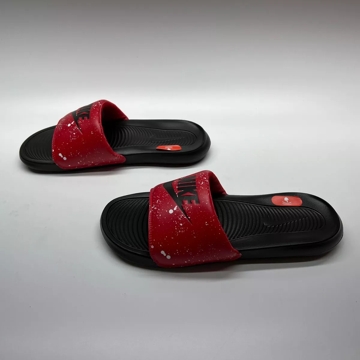 Nike slippers red and black sales