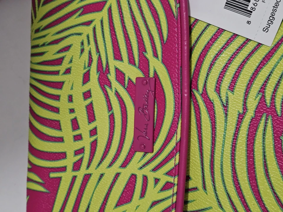 Cartera Bandolera Vera Bradley Solapa Palm Fronds - Excelente Estado. Rosa y verde Foto 4 de 4