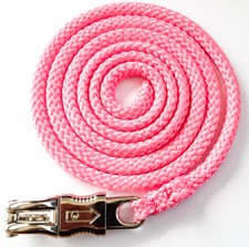 Führstrick Pferde Anbindestrick rosa Strick mit robustem Panikhaken (D02)