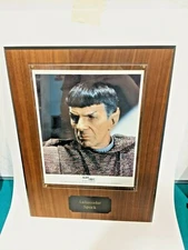 Star Trek Plaque Picture Spock Leonard Nimoy Plaque vintage 1994