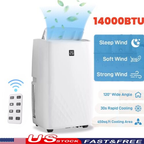 14000BTU Air Conditioners 750 Sq.Ft 4 in 1 AC Unit Remote Control Dehumidifier