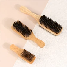 Men Double Sided Beard Brush Styling Mustache Comb Bristle Wave Hair Brush Tool