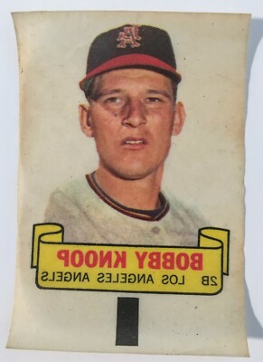 1966 BOBBY KNOOP TOPPS RUB-OFF BASEBALL CARD INSERT - LOS ANGELES ANGELS