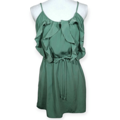 GLAM SAGE GREEN RUFFLE DRESS SZ.S EUC. | eBay