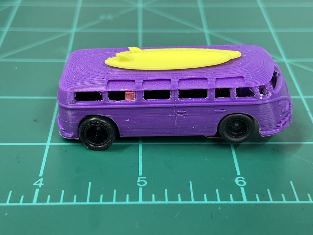 Custom VW bus Body On Dash HO Slot Car  Tjet Chassis Runs On Tyco & Afx Track
