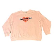 NWT Wildfox Graphic Sweatshirt Brunch Club Every Day Sweatshirt Pale Lilac Small
