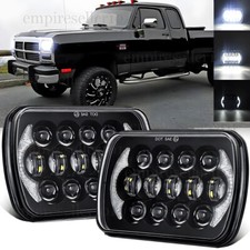 Pair 5x7 7x6 Inch Led Headlights For Dodge Ramcharger 1981-1993 W100 W150 W250 Pair 5x7 7x6 Inch Led Headlights For Dodge Ramcharger 1981-1993 W100 W150 W250