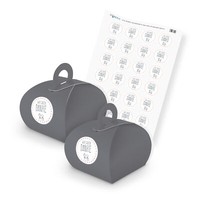 Itenga Set Wir Sagen Danke M27 24X Geschenkbox Karton Mit Griff Grau Und Sticker