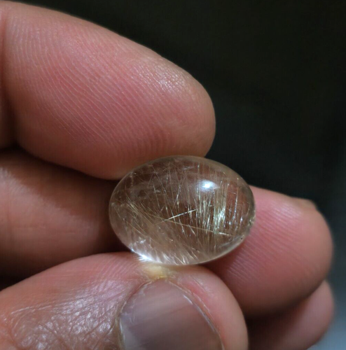 Attractive Golden Rutiled Quartz Oval Shape Cabochon 13.20 Crt Loose Gemstone - Picture 2 of 6