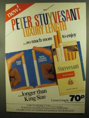 stuyvesant red cigarettes 1980 Peter Stuyvesant Luxury Length Cigarettes Ad