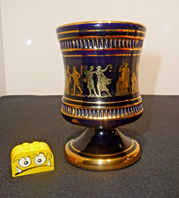 Becher / Vase  hand made in Greece Neofitou , 24K GOLD  Ø ca. 7,5 cm H 11,5 cm