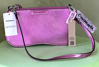 COACH COACHTOPIA WAVY BAGUETTE BAG:NWT PINK METALLIC CU873 | eBay