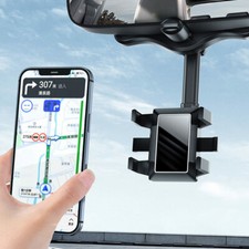360 Car Rear View Mirror Mount Phone Holder Stand For Iphone Car Accessories