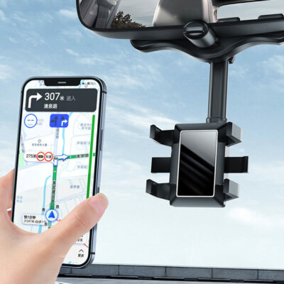 360° Car Rear View Mirror Mount Phone Holder Stand for iPhone Car Accessories