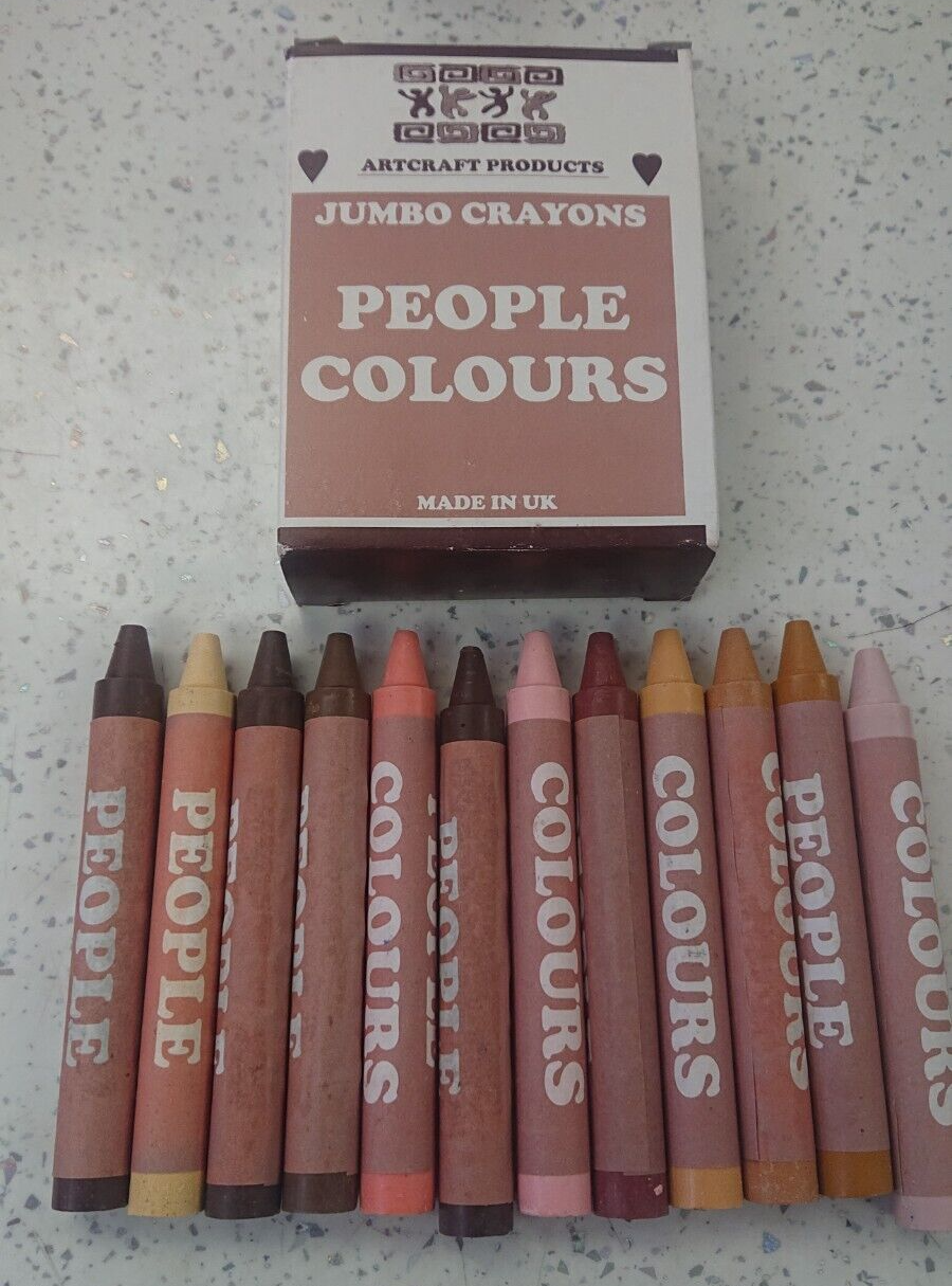 Jumbo Wax Crayons - People Colours Pack of 12, Non Toxic- Free Postage