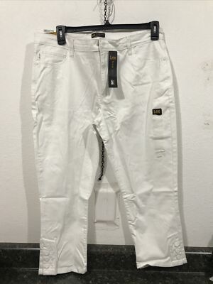 LEE WOMENS CAPRI MIDRISE FIT SIZE 18M WHITE (2-TW-2872)