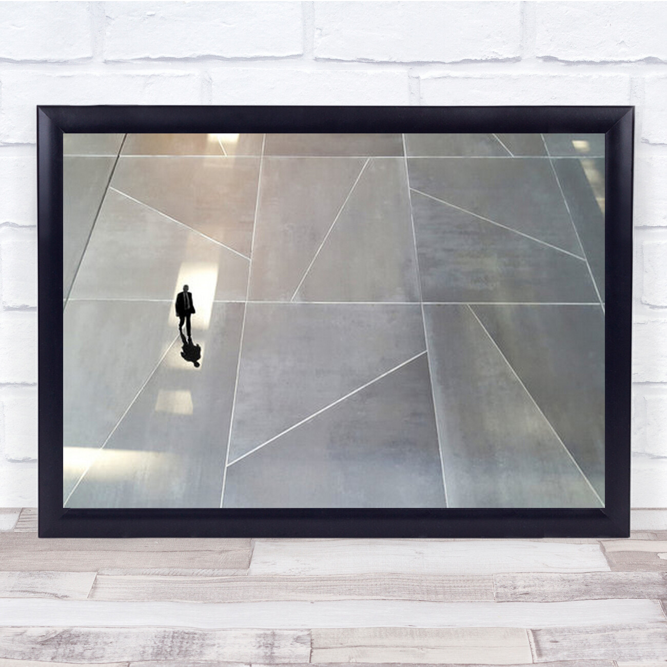 Caught Into The Light Floor Man Small Alone Lonely Creative Edit Wall Art Print