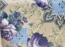 Vinyl Flannel Back Printed Tablecloth,52"x90" Oblong, MULTICOLOR FLOWERS, Broder