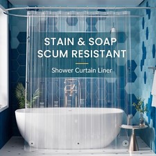 Clear Shower Curtain Liner, Plastic Shower Liner PEVA 72 X 72 Lightweight Waterp