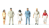 Preiser 14022 Passanten 6 Figuren H0 1:87 Handbemalt Neu + Ovp