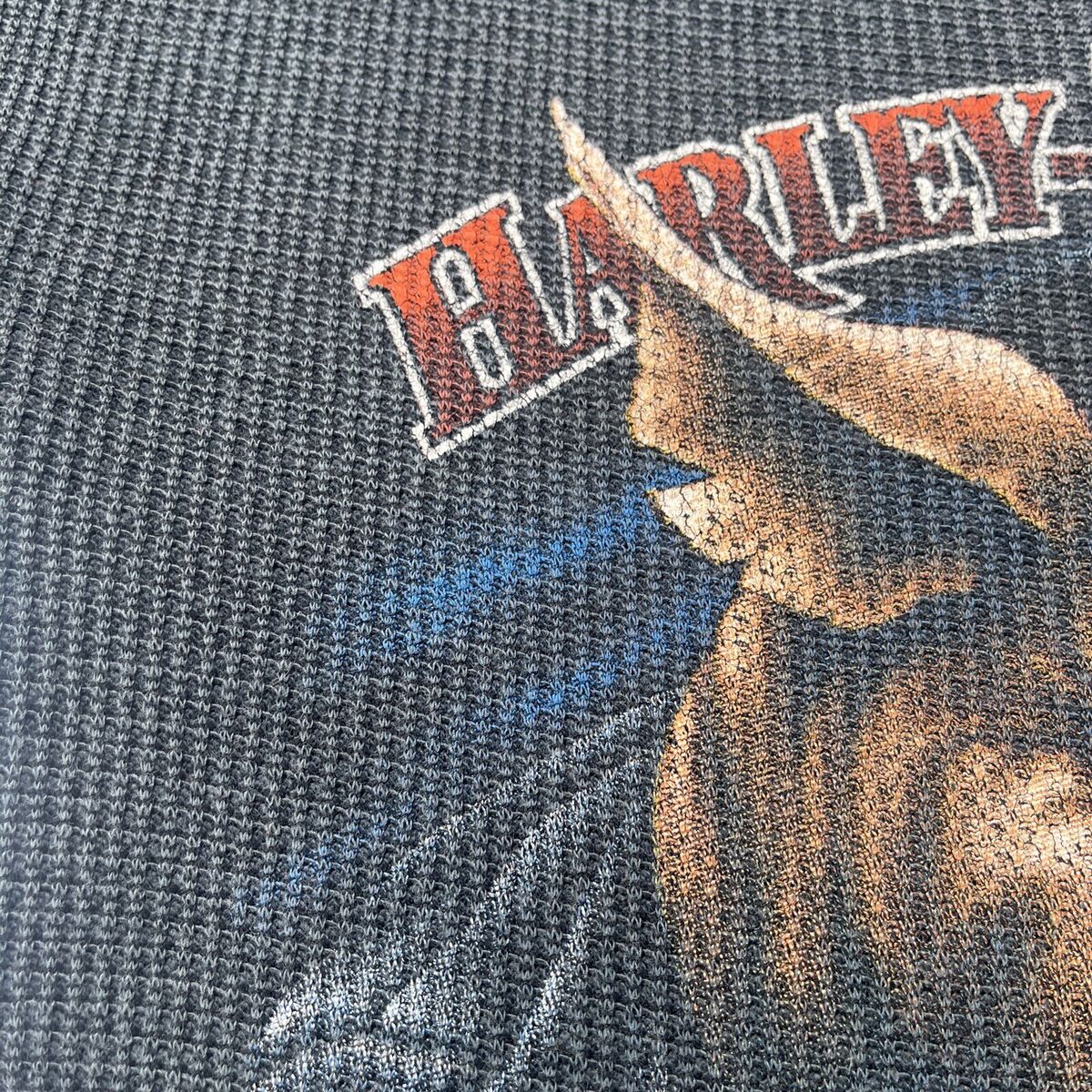 VINTAGE 3D Emblem HARLEY DAVIDSON 1987 BAD TO THE BONE Long VINTAGE 3D Emblem HARLEY DAVIDSON 1987 BAD TO THE BONE Long