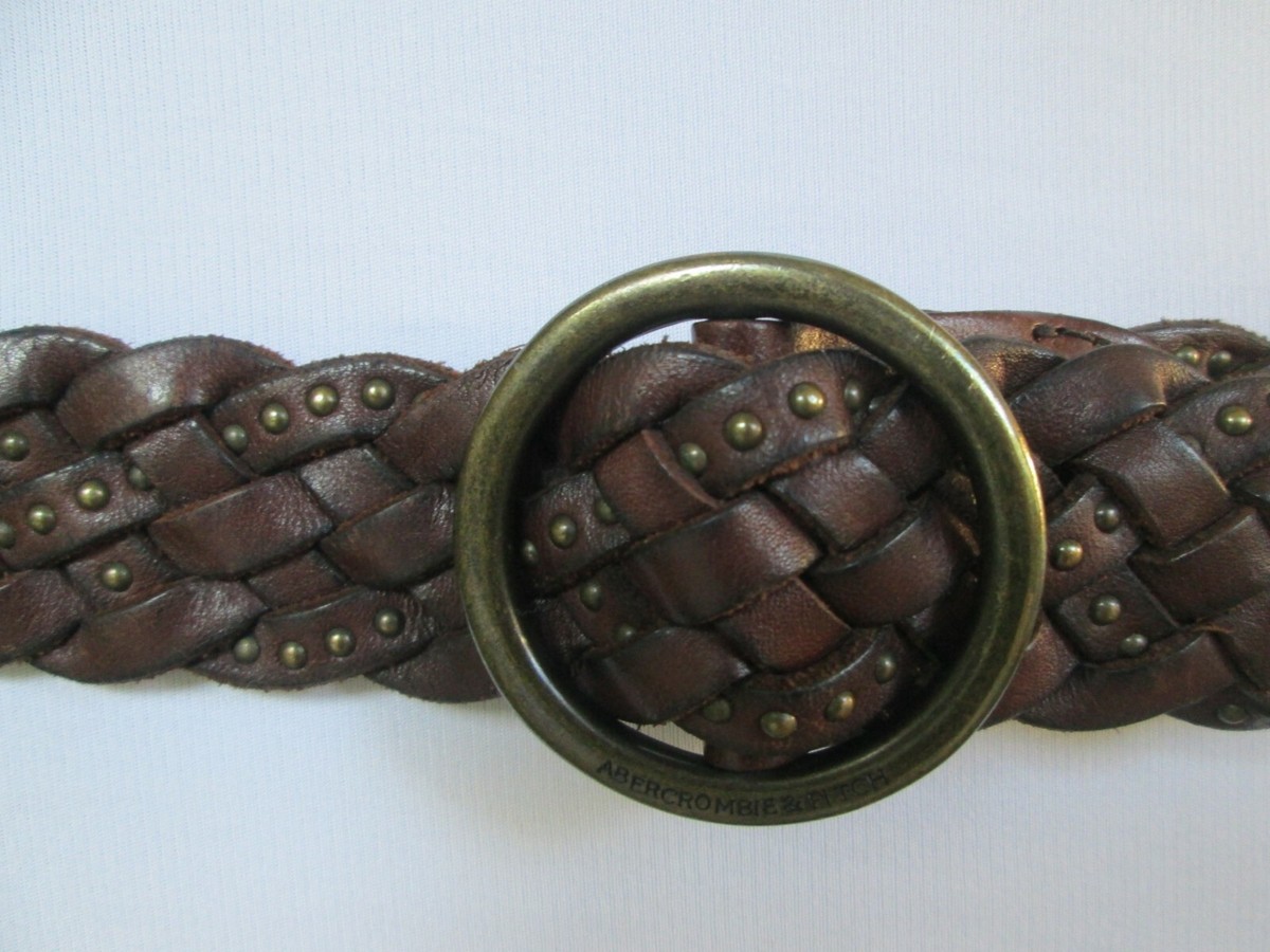 Vintage Abercrombie & Fitch Brown Studded Leather Belt Abercrombie & Fitch Waist Belt Belts for Women for sale | eBay main image 2