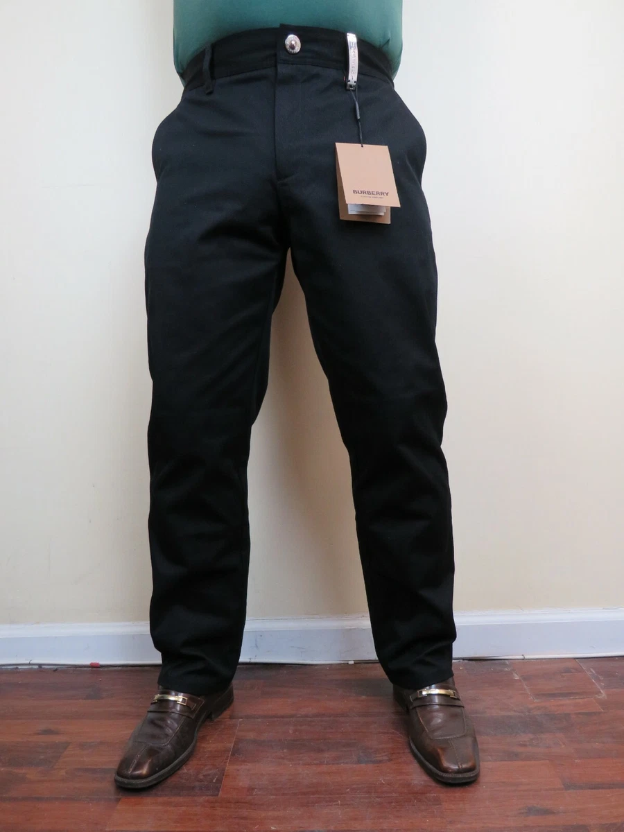 560 NWT BURBERRY DOVER BLACK COTTON CLASSIC TROUSER PANTS EU 54