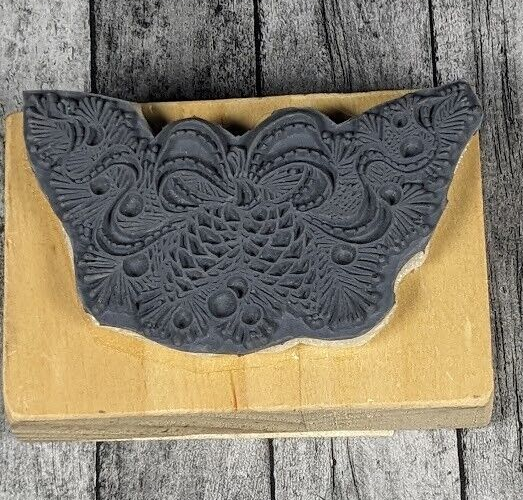 Pinecones Wreathe Bough Ribbons Rubber Stamp Wood AO3 eBay