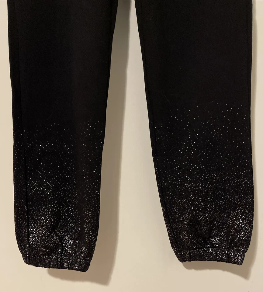 Justice Girls Size 18 Black Elastic Waist Shimmery Joggers W/Pockets NWT! A1154 - Image 2 of 4